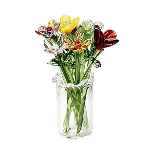 Winzige glasblumen einer - winzige,