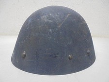 2wk  Beute Stahlhelm Tschechien  Luftschutz Blaue Lackierung  Ungereinigter Fund
