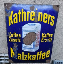 Kathreiners Malzkaffee Emailschild Kaffee Ersatz Emaille Schild 20er Jahre Antik