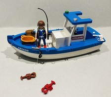 Playmobil, Ariane, Fischkutter, Fischer Boot, Angelausflug, Angel, Schiff, Meer