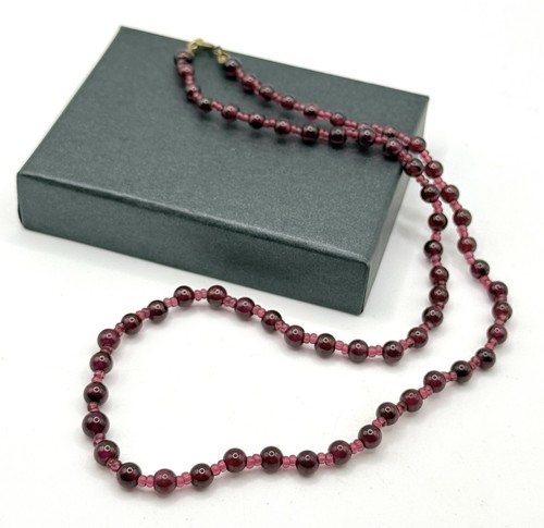 Vintage granat halskette echte - halskette,