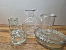 5 x Vintage Vorratsgläser  Pressglas Vorrat Glas Dose  Deckel Flasche 