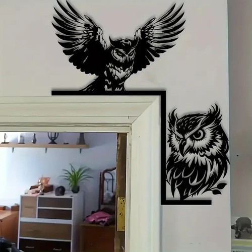 Eulen ecke metall schwarz - eulen,