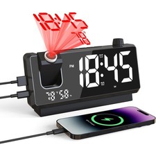 Digital-Projektionswecker wecker USB 2 Alarme Temperaturanzeige Datumsnazeige