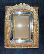 Prunk Bilderrahmen Gold Spiegel Rosen Holz zum Hängen  und Stellen