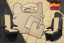 Satz Sitzbezüge + Fußmatten Für MAN TGX ab 2021+ LKW Automatik BEIGE Öko-Leder