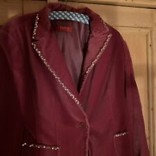 damen blazer 42 von Taifun , weinrot mit Pailletten , Samt