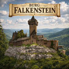 Burganlage auf Felsen  Diorama