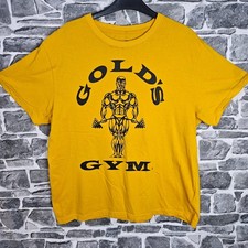 Golds Gym T-Shirt Gr. Large Gelb Workout Training Top Top Zustand