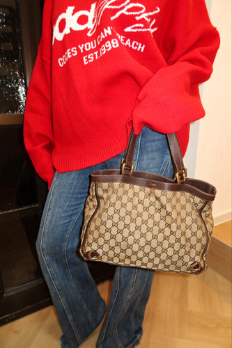 Gucci abbey canvas tote bag - gucci,
