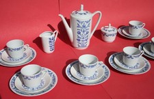 DDR Kaffeeservice Kahla Kobaltunterglasur - für 6 Personen - 21 Teile !!!