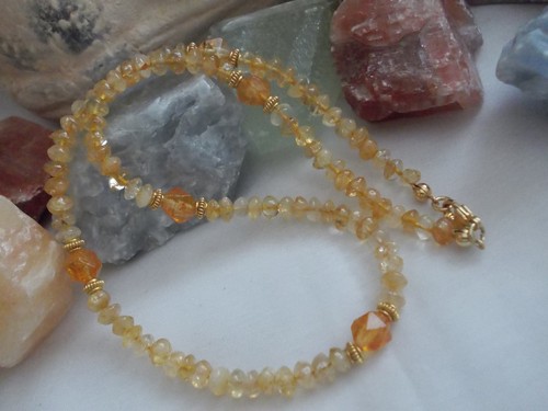 Citrin kette 6mm linsen 7mm - linsen,,