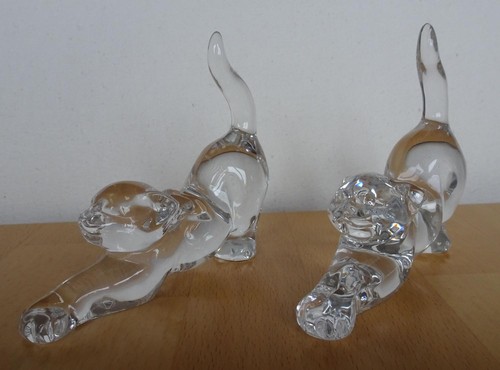 Katzenfiguren bleikristall - 2,