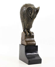 BRONZESKULPTUR  EULE  BRONZE