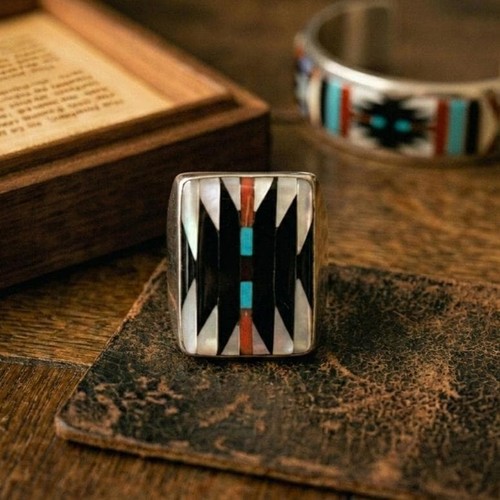 Zuni charlotte dishta inlay - zuni,