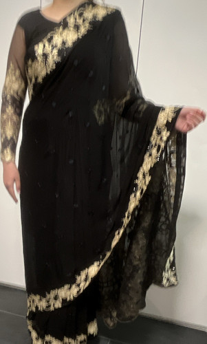 Damen sari teilig chiffon - sari,