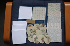 Karten-BastelSet Vintage Nostalgie 24 Kuverts Quadrat Aufleger Hintergrundpapier