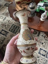 2er Set Messing Deko Vase Pfau