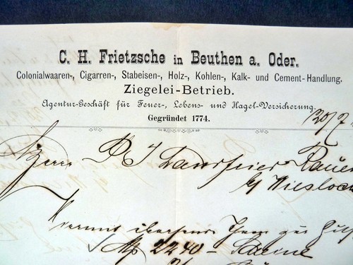Beuthen oder 1887 - 1887,, rechnung