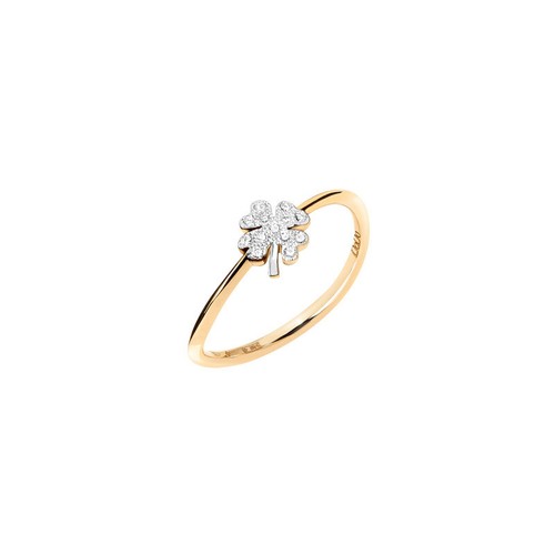 Dodo mini kleeblatt ring 18k - kleeblatt,