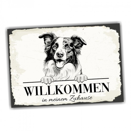 Hundeschild willkommen zuhause - hundeschild,