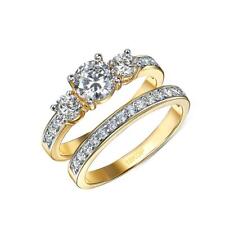 Damen Ring Zirkonia weiß 750er Gold 18K vergoldet Gr. wählbar gelbgold R1095DL1