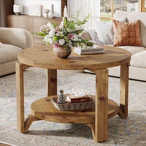 Massivholz runder couchtisch - massivholz,
