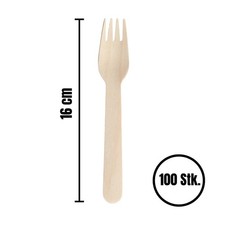 Einweg Holzgabeln 100 Stk 16cm