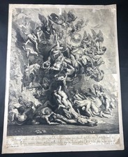 Peter Paul RUBENS (1577-1640) Sturz der Verdammten - Radierung J.Suyderhoef 1642