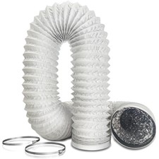 PVC Abluftrohr 100mm 6m Weiß Abluftschlauch Lüftungssystem für Klimaanlage Tr...