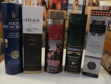 5 Whisky Leerkartons, versch. Sorten, Deko, Bar, Keller, Party, (007)