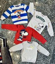 4x Jungen Pullover Gr. 110 116 Disney Micky Maus Snoopy Peanuts Puma