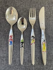 WMF Stockholm Kinderbesteck 4-tlg. R. Kauka Fix  und Foxi Cromargan Emaille