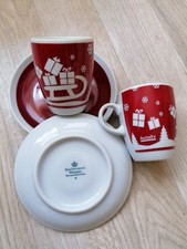 Mokka/Espressotassen Seltmann Weiden rot Weihnachtsmotiv mit Werbung Autoliv