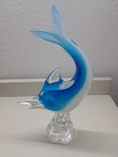 großer Murano Glas Fisch Delphin Figur Glasfigur Skulptur Vintage 60er 70er J.