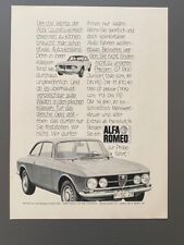 Alfa Romeo Coupe GT 1300 Junior 1750 Veloce 1969 Vintage Ad Werbung Reklame