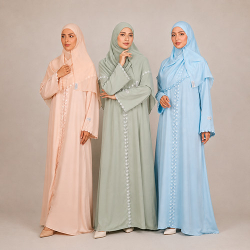 Offene lace abaya - lace, hijab