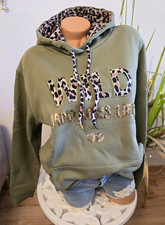 Zwillingsherz Sweatshirt Gr. S/M (40/42) L/XL (44/46) khaki grün Leo Pullover