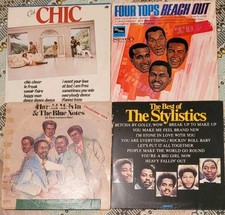 4 Vinyl LPs: Four Tops, Chic, Harold Melvin, Stylistics