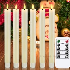 6Stück Led stabkerzen Flammenlose Tafelkerzen LED Kerzen mit Timer fernbedienung