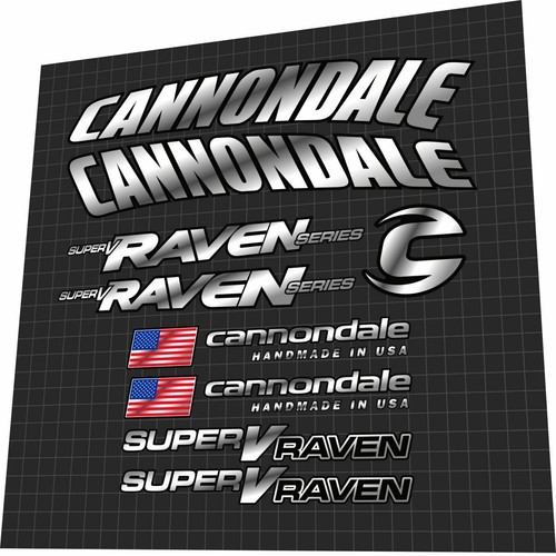 Cannondale raven silver decals - cannondale,
