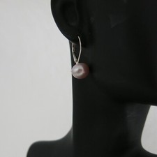 Ohrboutons Ohrringe 925er Silber mit echten Perlen in Violett / Altrosé 8,5mm