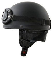 Retro Helm Schwarz matt