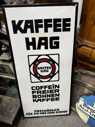 Kaffee hag werbe emailleschild - werbe,