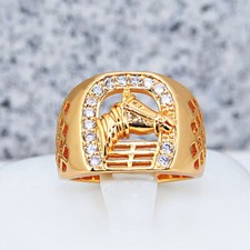 Damen, Herren-Ring vergoldet