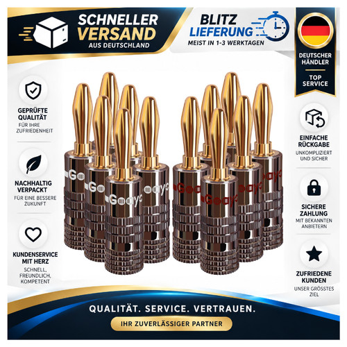 Bananenstecker paar 24k - 6,