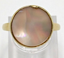Wunderschöner Neuwertiger Gold Ring 14K/0,585 Gelbgold Perlmutt Größe 57