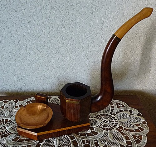 Vintage raucherset holzsockel - vintage,