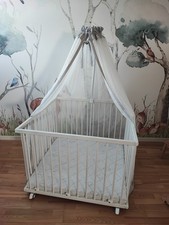 Sämann Laufgitter 100x100cm + Träumeland Matratze + BeBe's Himmel