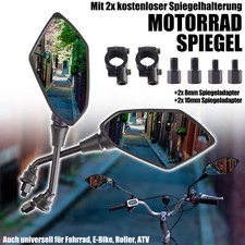 2x Motorrad Spiegel Motorroller Spiegel Lenkerenden Spiegel Rückspiegel Set M10,